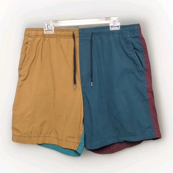 American Eagle Shorts Mens Large Multicolor Colorblock Casual Drawstring Pockets - Picture 1 of 5